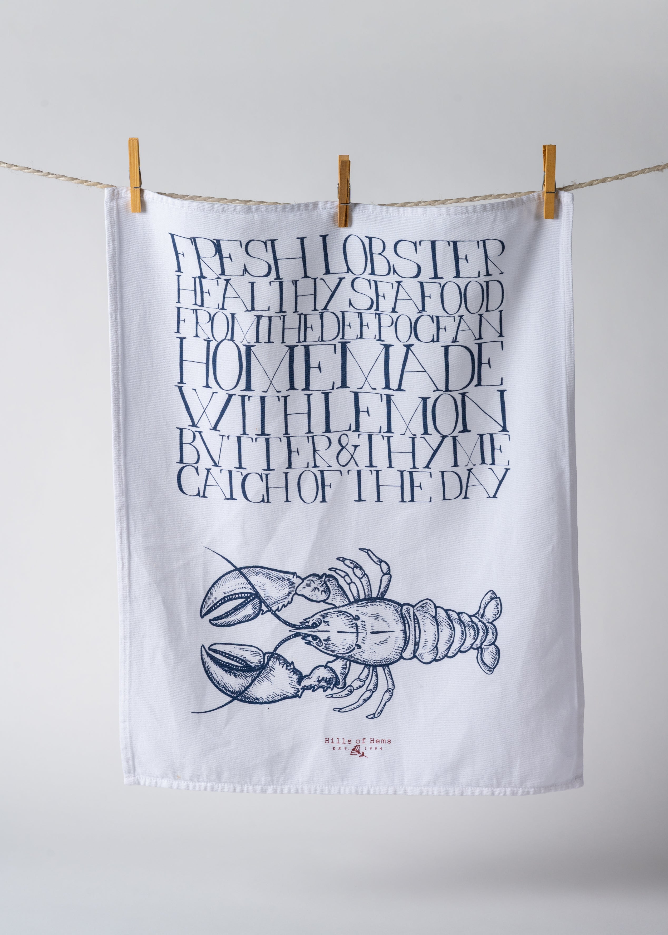 Geschirrtuch mit Hummer Print aus Baumwolle