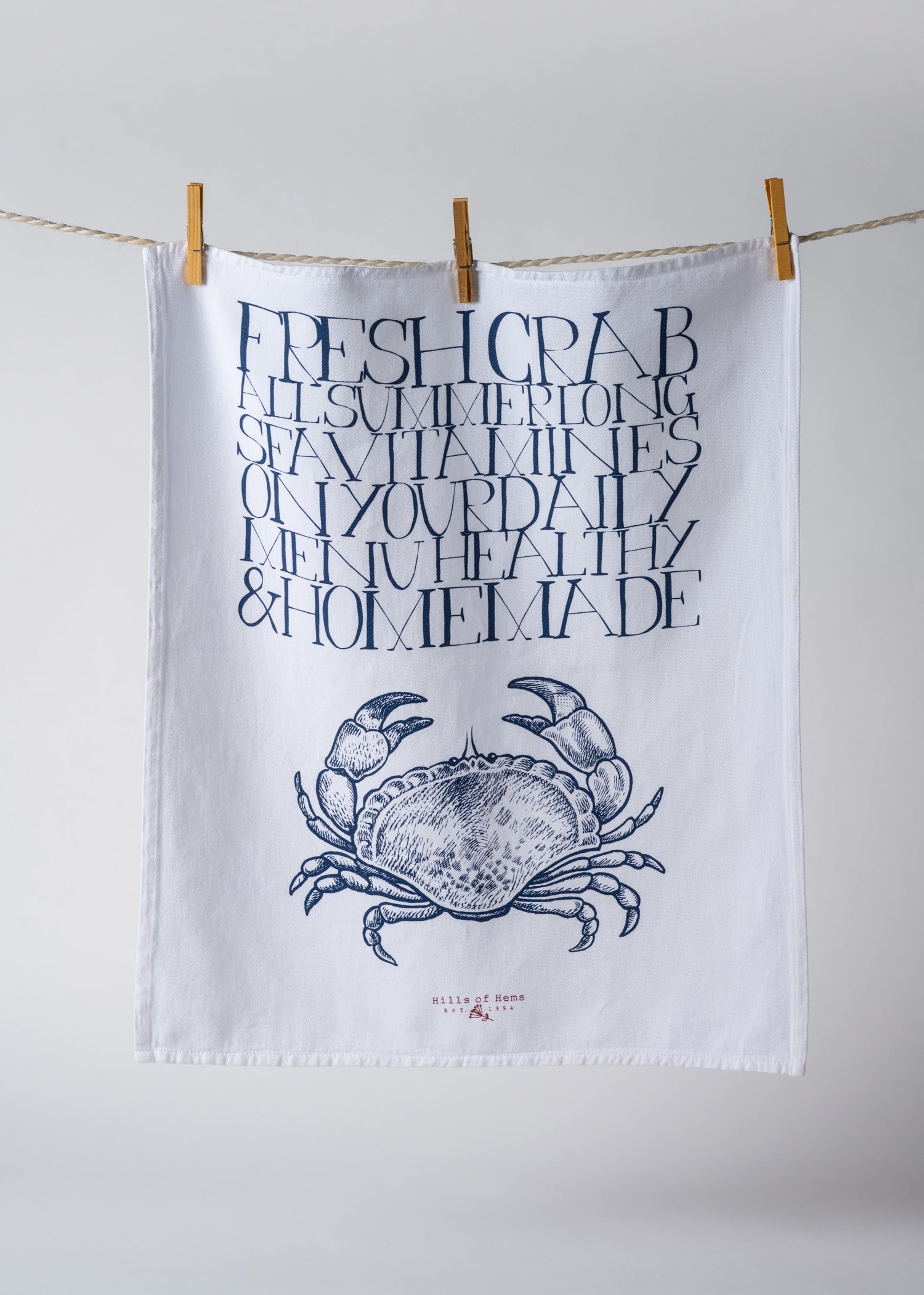 Geschirrtuch mit Krabbe Print
