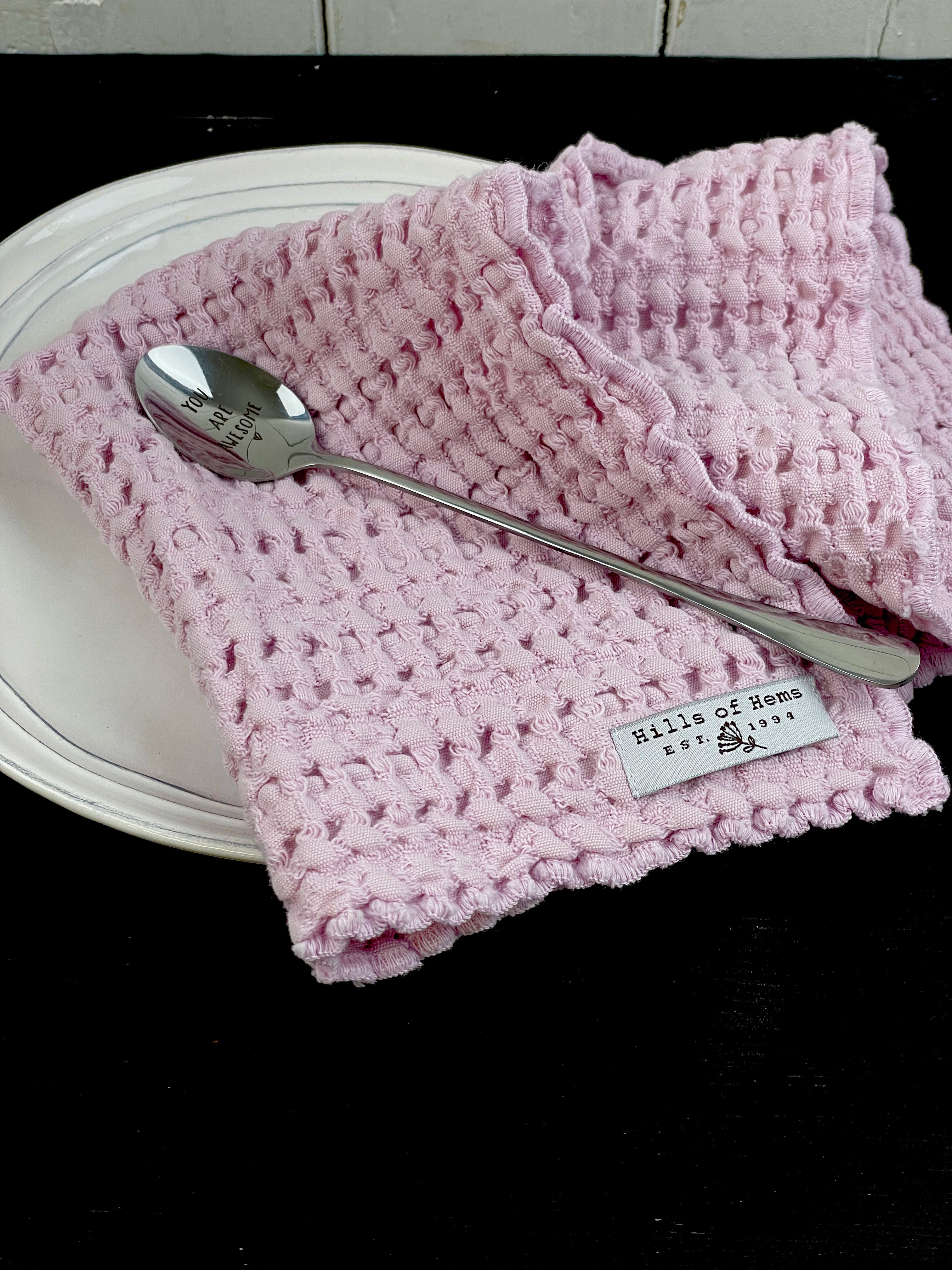 Waffeltuch Rosa als Serviette